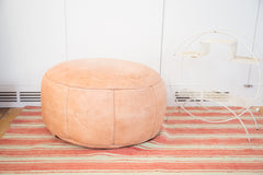 Antique Revival Leather Moroccan Pouf Ottoman - Nude // ONH Item 1993-1A