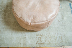 Antique Revival Leather Moroccan Pouf Ottoman - Nude // ONH Item 1993 Image 9