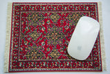 Metropolitan Museum of Art Star Ushak mouse pad, vibrant red, gold, black, ivory geometric design.