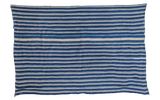 Vintage African hand woven indigo blue and natural striped cotton textile, 3x5.