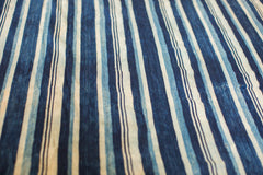 3.5x5 Indigo Blue Striped Textile // ONH Item 2023 Image 3