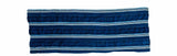 Handwoven African indigo throw, deep blue and white striped pattern, 1'10