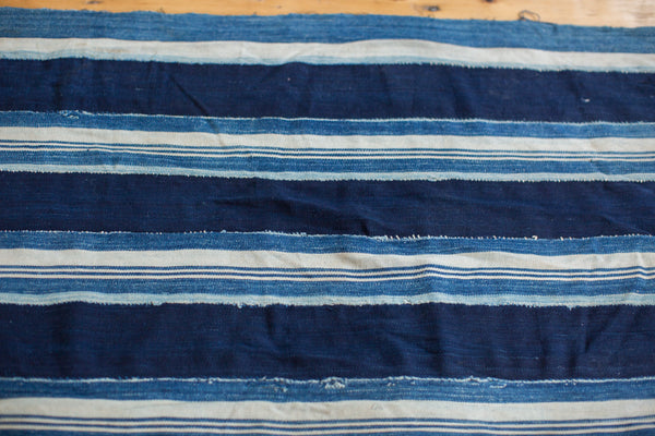 2x4 Indigo Blue Striped Textile Runner // ONH Item 2024A Image 1