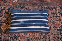Handwoven Striped Indigo Lumbar Pillow // ONH Item 2033A Image 5