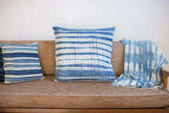 24x24 Large Faded Indigo Blue Pillow // ONH Item 2043A
