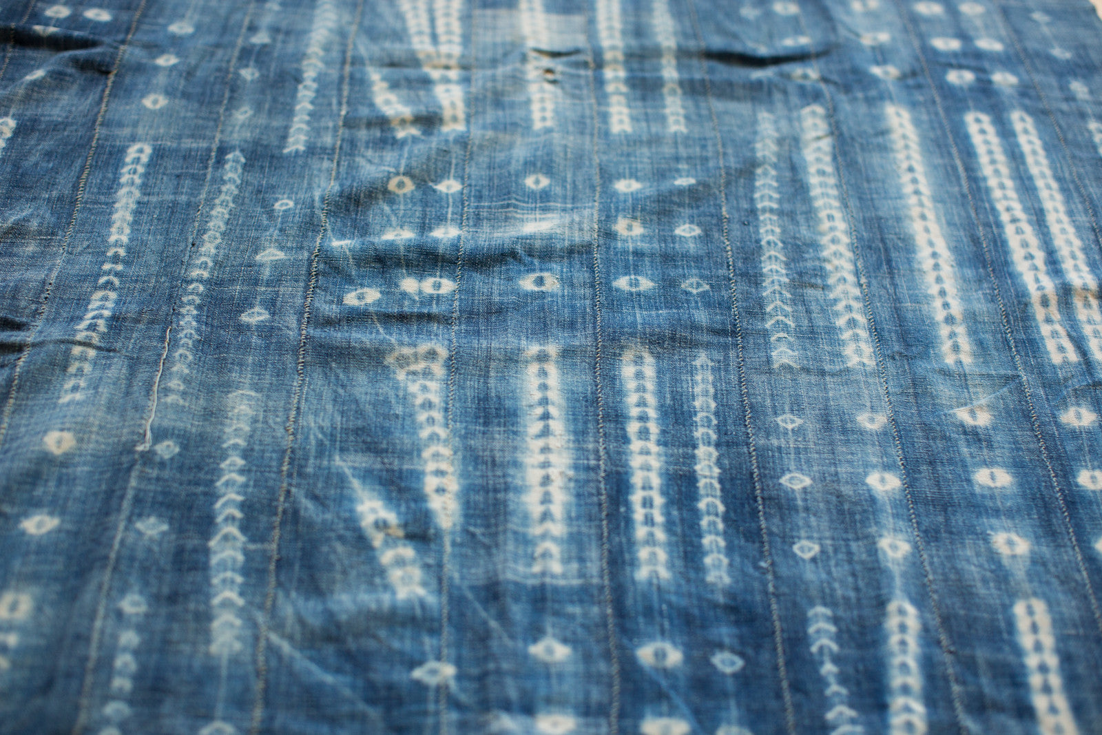 3.5x4 Square Batik Blue Textile // ONH Item 2044 Image 1