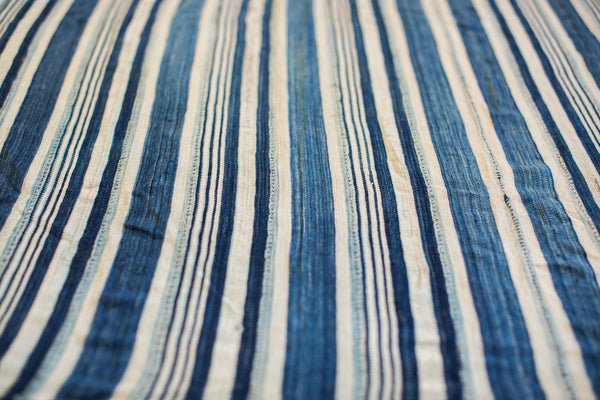 3.5x5 Indigo Blue Striped Textile // ONH Item 2069 Image 1