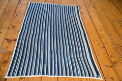 2.5x5 Indigo Blue Striped Rug Runner // ONH Item 2071 Image 2