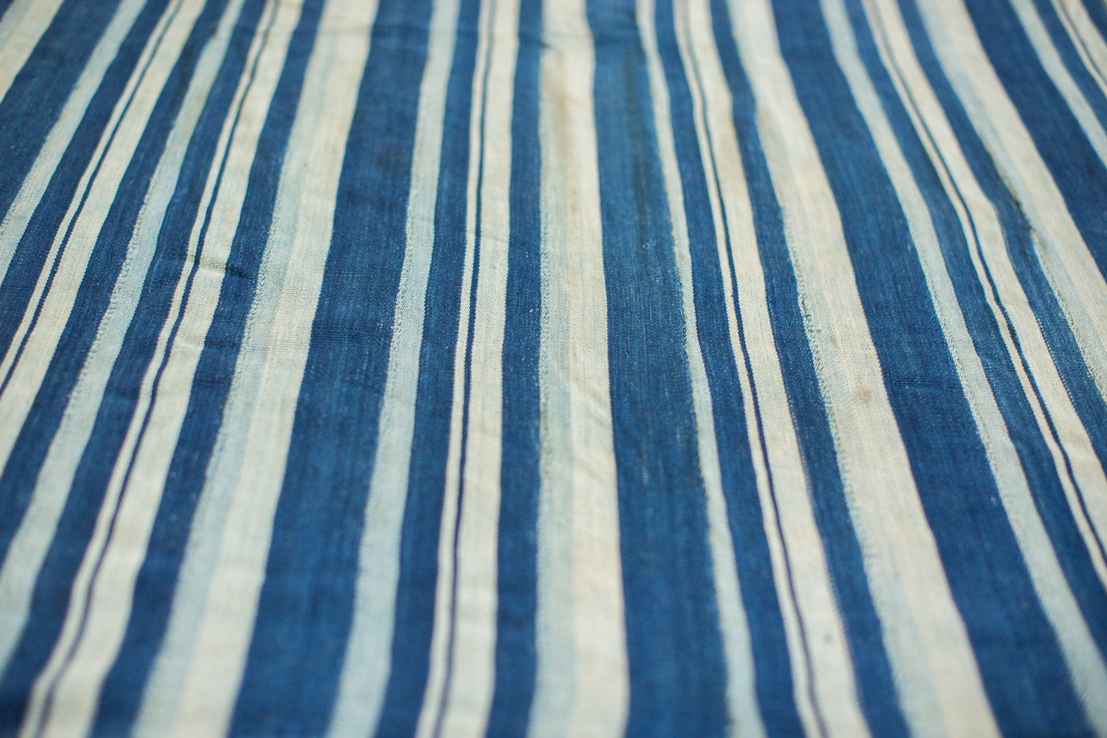 3.5x5 Indigo Blue Striped Textile // ONH Item 2075 Image 1