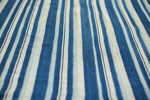 3.5x5 Indigo Blue Striped Textile // ONH Item 2075 Image 1