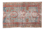Collector late 19th century Persian Serapi rug, powder blue field, terra cotta geometric motifs.
