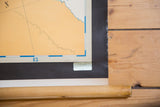 Vintage Denoyer-Geppert pull down map label, wooden roller, and aged bottom edge.