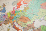 Detailed view of vintage Europa map showing colorful German nations and historical borders.