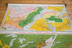 Vintage Pull Down Map of USA // ONH Item 2111 Image 1