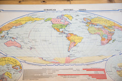 Vintage 1930s Pull Down Map of Modern World // ONH Item 2112 Image 2