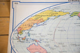 Vintage 1937 Modern World map section featuring Asia, Australia, and the International Date Line.