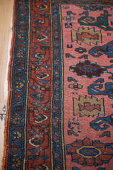 Vintage Lilihan rug detail showcasing dusty rose field and rare allover Gerrus design motifs.