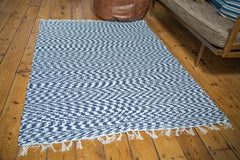 4x6 New Organic Cotton Navy and White Rag Rug // ONH Item 2138 Image 2