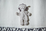Organic Cotton Stuffed Animal Baby Lion with light gray fur and dark mane.