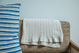 Organic Cotton Gray Cable Knit Blanket // ONH Item 2147 Image 3