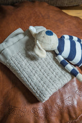 Organic Cotton Gray Cable Knit Blanket // ONH Item 2147 Image 6