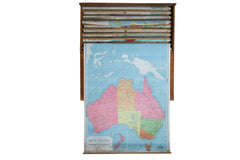 Vintage Pull Down Map Australia // ONH Item 2183