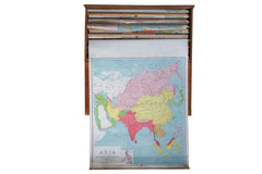 Vintage Pull Down Map Asia // ONH Item 2185