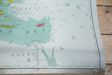Detailed view of antique Europe map showing Cyprus, Egypt, and lower corner discoloration.