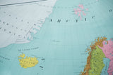 Circa 1900 school map section with Greenland, Iceland, Arctic, pastel tones, and bold text.