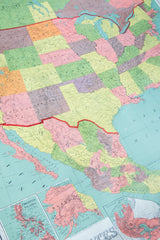 Antique America map with vibrant pastel colors showing Southwestern US, Mexico, and Alaska.