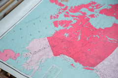 Vintage Pull Down Map North America // ONH Item 2189 Image 6