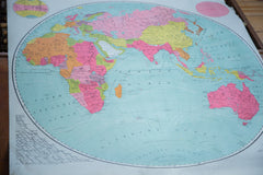 Vintage Pull Down World Map Eastern Hemisphere // ONH Item 2191 Image 1
