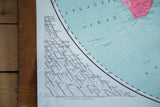 Section of the antique Eastern Hemisphere map, showing comparative mountain heights.