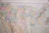 Southeastern US regions on the antique map, displaying soft pastel colors and bottom discoloration.