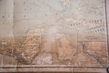 Antique circa 1910s map, discolored lower right with Panama Canal and England inset.
