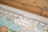 Vintage Nystrom map detail: Turkey, Syria, Mediterranean, and Caspian Seas in pastel hues.