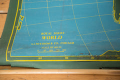Vintage Chalkboard World Pull Down Map // ONH Item 2197 Image 2