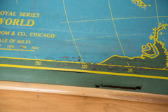 Vintage Chalkboard World Pull Down Map // ONH Item 2197 Image 4