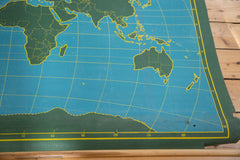 Vintage Chalkboard World Pull Down Map // ONH Item 2197 Image 5