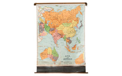 Vintage Asia and Australia Pull Down Map // ONH Item 2198