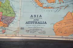 Vintage Asia and Australia Pull Down Map // ONH Item 2198 Image 7
