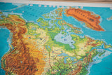 Mid-Century North America map detail, vibrant topography of US Midwest, Great Lakes, with creasing.
