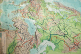 Detailed section of 1930s map showing Syrian Desert, Tigris, and Euphrates Rivers.