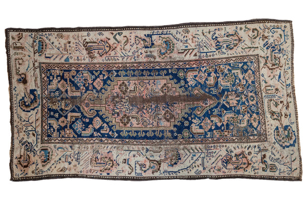 3.5x6.5 Antique Ivory Kurdish Rug // ONH Item 2209