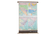 Vintage Pull Down Map United States // ONH Item 2218