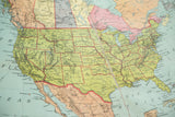 Central-eastern US detail on the antique North America map, showing soft hues and central separation.