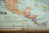 W & AK Johnston 1916 map detail showing vertical separation through Central America.