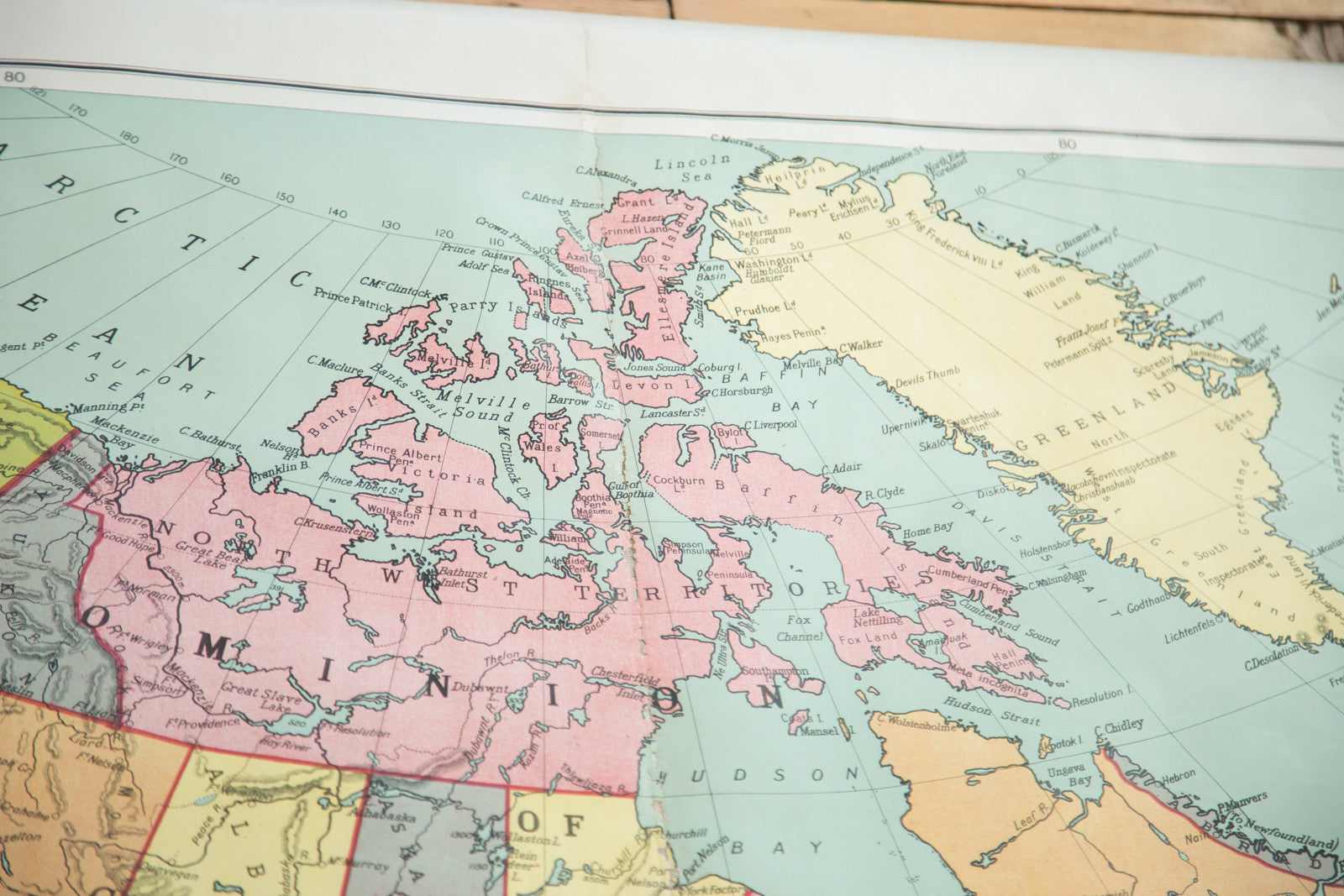 Antique W & AK Johnston Pull Down Map of North America – Item #2224