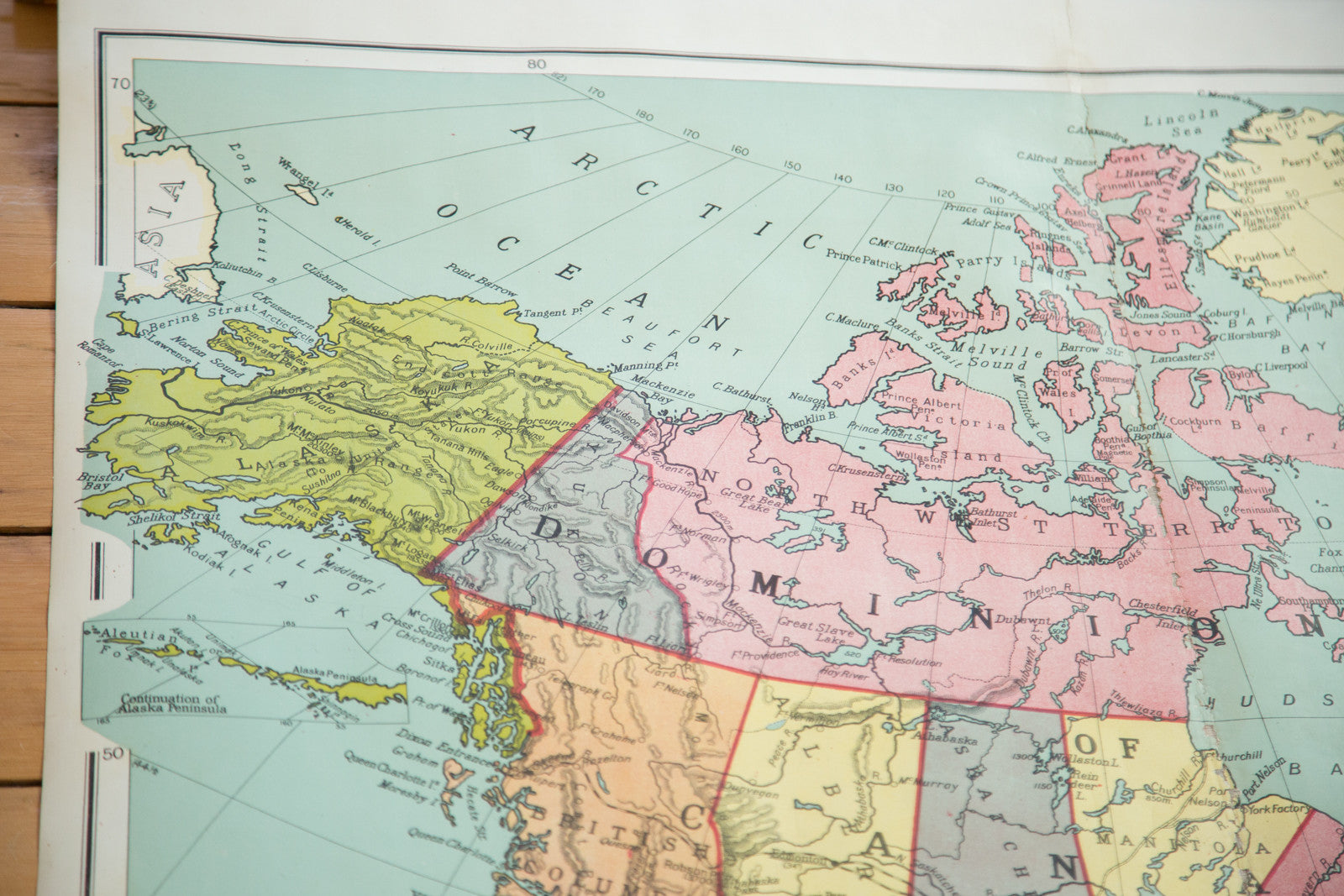 Antique W & AK Johnston Pull Down Map of North America – Item #2224