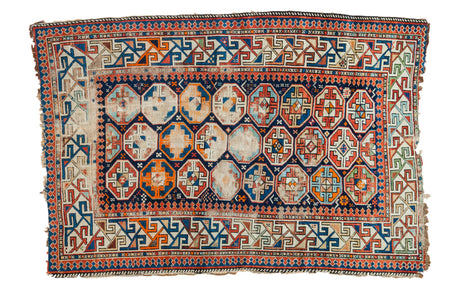3.5x5.5 Antique Distressed Caucasian Rug // ONH Item 2228
